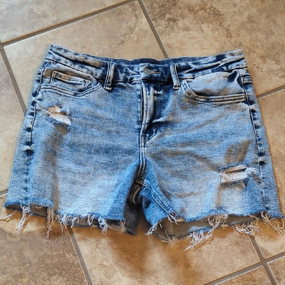 Flying Monkey Light Blue Distressed Jean Shorts